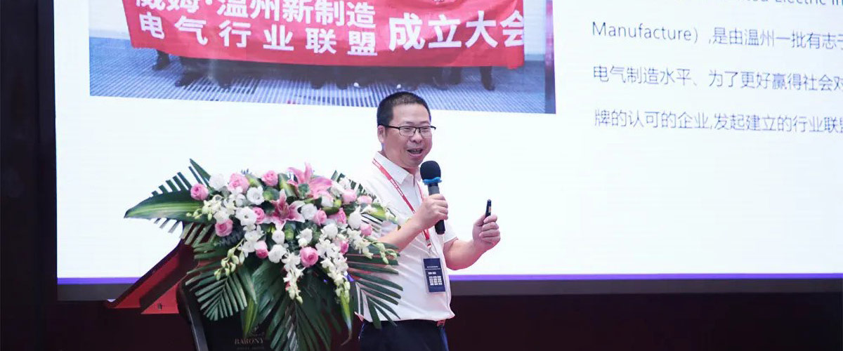 金萊勒電氣參加威姆聯(lián)盟新品發(fā)布會(huì)-2 劉德先秘書長發(fā)表講演